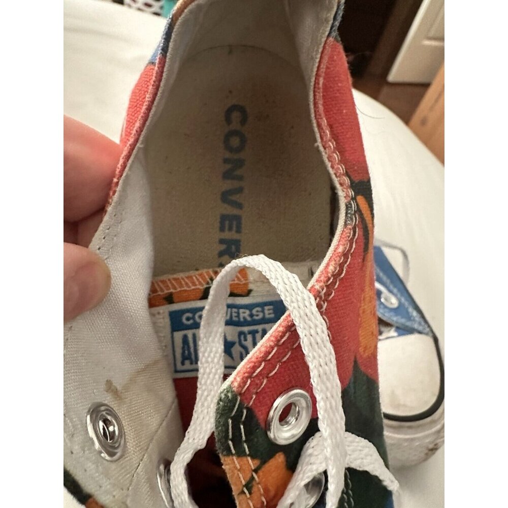Converse Low Top Floral Canvas Sneakers in Blue, Red, Green - Picture 5 of 6